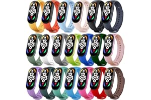 MONUARY 20 Piezas Correas Compatible con Xiaomi Mi Band 7 / Mi Band 6 / Mi Band 5, Correas Mi Band 7 Pulseras de Repuesto, TPU, Cómodo de llevar, Longitud Ajustable