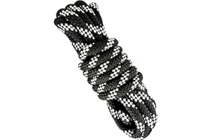 GOPEU 12MM Cuerda de poliéster Alta tenacidad. 5M. Negro con Blanco