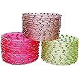 Laal Amrood Glass Bangles Set For Women & Girls | Stylish & Glossy Finished Glass Bangles | Zircon Stone Women's Bangles | Daily Use/Office/Wedding Bangles - Set of 36