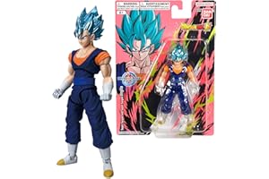 DRAGON BALL Z DRAGON BALL Bandai Evolve Figures Super Saiyan God Super Saiyan Vegito Super Saiyan God Super Saiyan Vegito Action Figure 17 cm Articulated Figure Bandai Dragon Stars, 36281, Blue