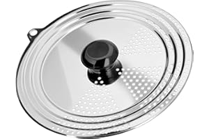 Judge Universal Draining Saucepan Lid, Stainless Steel, Fits 16cm, 18cm, 20cm and 22cm Saucepans
