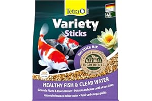 Tetra Pond Variety Sticks - Fischfutter-Mix für Teichfische aus drei verschiedenen Sticks, für die Gesundheit, Farbenpracht und Vitalität aller Fische im Teich, 4 L Beutel