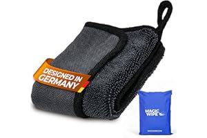 MAGIC WIPE MagicWipe® Microfibre Cloth - 2 Pack 30 x 40 cm Dual Sided Cleaning Cloth - 600 GSM All Purpose Streak Free Diamond Wave Polishing Cloth for Kitchen Worktops, Glass, Mirrors, Bathrooms, Car