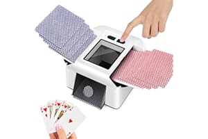 FUUTILAKE Mikser kart z możliwością ładowania, na 1-2 płyty, cicha praca, z możliwością ponownego ładowania, przenośny elektryczny mikser kart o pojemności 2000 mAh, duża pojemność akumulatora do różnych