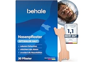 Behale - 30x Nasenpflaster Schnarchen - Dermatologisch getestet I Nose Strips for sleeping I Anti Schnarch Unterstützung I Schnarchstopper | Für normale bis fettige Haut