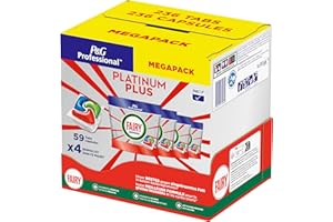‎P&G PROFESSIONAL Fairy Professional Platinum Plus Spülmaschinentabs, 236 Kapseln (4 x 59), für Eingebranntes Fett und Kurzprogramme, HACCP-Konform, professionelle Formel für den Einsatz in Gewerblichen Küchen