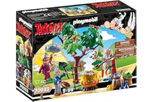 Playmobil 70933 Astérix : Panoramix et Chaudron de Potion Magique - avec Le druide Panoramix, Agecanonix et l'espion Romain Caligula Minus - Les Aventures d'Obélix - Histoire & Imaginaire - Dès 5 Ans