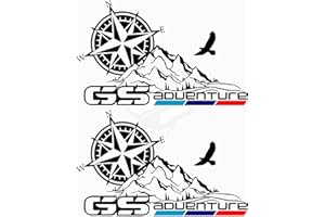 Artstickers 2 Unidades Pegatinas Brújulas Adventure (Mod.3), Rosa de los Vientos Todorreno 4x4. para Coche o Moto (Negro)