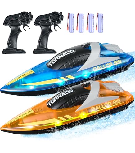 Bateau Télécommandé Rapide Pour Enfants - Basculement Sur Plage, Moteur Efficace - Jouet Eau Garçon Fille - Cadeau Piscine, étang - 8