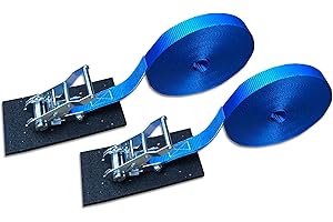 HOMRY 2 x Spanngurt Druckratsche 30m, Bandbreite 25mm blau Poolgurt, Poolumreifung, Herbst-/Wintersicherung