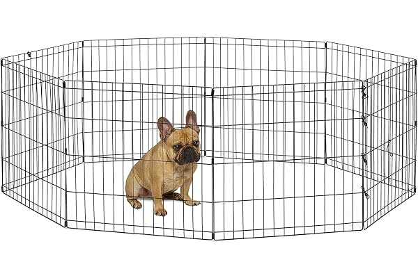New World B550-24 Cage d'exercice et parc pour chien sans porte ; 60,96 cm x 60,96 cm ; Revêtement de finition noir