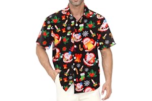 Gavliuu Hawaiian Shirt for Men - Men's Hawaiian Button Down Shirts Floral Shirts Printed Casual Short Sleeves