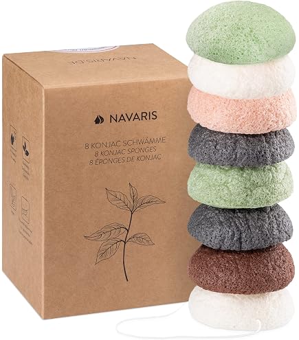 Éponge Konjac Au Charbon De Bois - 100% Naturel - Nettoyage Et Exfoliation Du Visage - Neuf