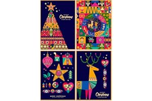 THE LAZY PANDA CARD COMPANY 40 tarjetas de Navidad ecológicas y elegantes con sobres (40 tarjetas de Navidad azul marino)