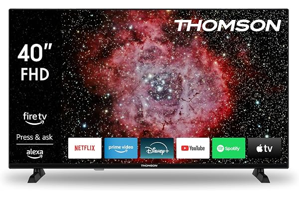 THOMSON TV 40 Pouces (100 cm) FHD Smart Fire TV, Commande vocale Alexa, Triple Tuner (DVB-T/T2/C/S/S2), Dolby Audio, DTS Virtual:X, HDR10, AirPlay, WiFi, Bluetooth, HDMI- 40FF2S34