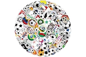 TIESOME Adesivi da Calcio Impermeabili, Decalcomanie Sportive da Calcio in Vinile Adesivi per Bottiglie d'Acqua Adesivo Estetico alla Moda Regali di Calcio per Computer Portatile (100 Pezzi)