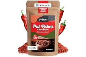 Pul Biber Monte Nativo (250 g) - kruszone płatki chili - papryka Aleppo - delikatnie suszone i aromatyczne przyprawy idealne do gotowania i przyprawiania