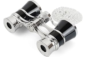 Aomekie Theatre Opera Glasses Binoculars 3X25 with Chain for Theater Horse Racing Classical (Black)