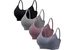 HBselect Women's Seamless Bralettes T-Shirt Bras Bustier Top without Underwire, Pack of 4