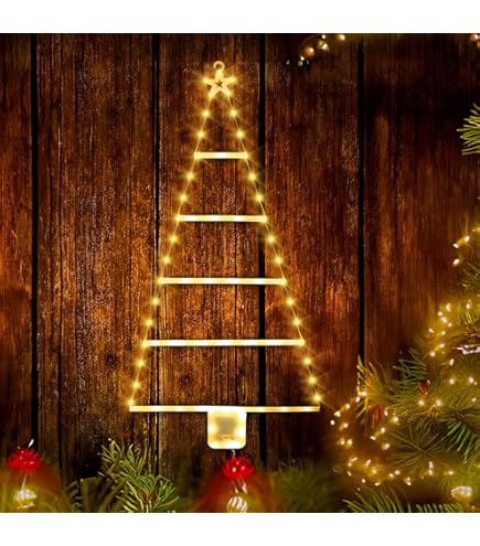 GQBVPN LED Weihnachtsmann Leiter Lichterkette 2M - Bunte Weihnachtsdekoration Innen Außen