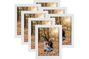 EXYGLO Cornice 15x20, Cornice Foto, Portafoto da Tavolo e da Parete,Contengono 7 Cornici Bianche, Decorazione per Soggiorno, Corridoio, Camera da Letto, Ufficio