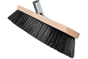 EASY PEASY MATE Cabezal de escoba de madera con cerdas suaves de 40 cm, escoba perfecta para interiores y exteriores, limpiador de suelo de escoba para interiores, escoba de barrido con soporte de cabeza de escoba