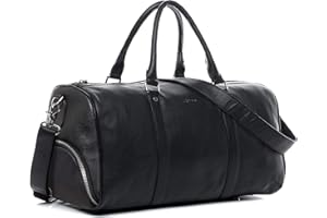 BACCINI Reisetasche mit separatem Schuh-Fach Florian aus Nappa-Leder I Weekender groß für Herren und Damen I Sporttasche Kabinengröße schwarz handgefertigt