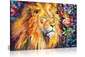 PANTHER PRINT Lion by Leonid Afremov Canvas Wall Art Picture Print for Home Decor (18x12)