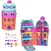 Polly Pocket mikro bebekler ve ayıcık temalı b&uuml;y&uuml;k Dondurma Evi oyun seti ve mobilya, yiyecek ve evcil hayvan dahil 25'ten fa