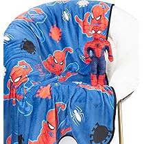 Jay Franco Marvel Spiderman knuffelset pluche minikussen & deken 130 x 150 cm – Zachte deken met kussen voor kinderen, zacht knuffelset 2-delig