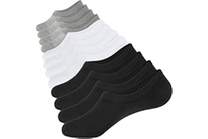 CLOSEMATE Trainer Invisible Ankle No Show Socks for Men Women Ladies 6 Pairs Low Cut Casual Cotton Liner Socks with Non-Slip Silicone Stripes