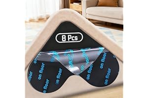 Rug Grippers for Laminate Floor, banpa Heart-shaped Anti Slip Rug Underlay Stickers, Reusable & Washable Carpet Stickers for Rugs for Wooden, Marble Floors (Pack of 8)