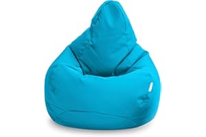 Loft 25 Puff Pera Gamer | Silla Puff Pera Para Exteriores Interiores Sala | Resistente Al Agua | Limpieza Fácil | Diseño Ergonómico Para Soporte Del Cuerpo | Durable Y Cómoda (Aqua, Puff)