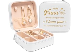 Pandasch Nana Gifts, Mothers Day Gifts for Nana, Nana Birthday Gifts - Unique Jewellery Box Gifts for Nana from Grandchildren, Beautiful Travel Jewelry Box with Warm Saying, Presents for Nana