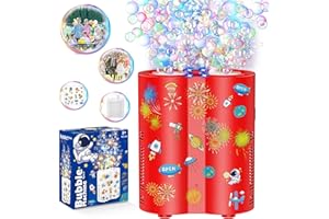 Bombble Astronaut Automatic Fireworks Bubble Machine with 240ml Solution/26 Holes/Light, Outdoor Bubble Toy for Children, Wedding, Easter, Party