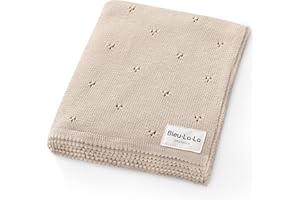 Bleu La La Pointelle Kocyk dla Dzieci Chłopcy Dziewczęta 100% Luksusowa Miękka Bawełna Do Owijania W Łóżeczku Dziecięcym, Kocyk Prezent Dla Noworodka, Niemowląt i Małe Dzieci (Avena)