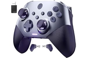 EasySMX X10 Mando PC Inalambrico con Botones Mecánicos- Carcasa Facial Magnética Reemplazable DIY- Hall Joystick- Hall Trigger- 1000mAh Batería para PC/Switch/Móvil/Black Myth: Wukong- Morado