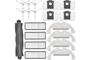JINDEHUI Kit Accessori di Ricambi per Dreame D10 Plus Gen 2 Robot Aspirapolvere, 1 Spazzola Principale, 6 Spazzole Laterali, 4 Filtro Hepa, 4 Panni Mop, 4 Sacchetti