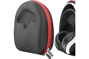 Geekria Shield Headphones Case Compatible with Sony PlayStation 5 PULSE 3D Headset, PlayStation Gold Wireless Case, Replacement Hard Shell Travel Carrying Bag with Cable Storage (Dark Grey)
