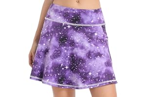 QING HONG Women's Athletic Skorts Tennis Golf Running Skirts Girls School Skirt with Pockets