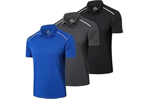 ZENGVEE 3 Pack Polo Shirts for Men Adult UK Golf Polo Shirts Multipack Breathable Work T Shirts Summer Outdoor Sports Tops