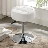 LUE Bona Vanity Stool 360&deg; Rotatable Height Adjustable Makeup Chair with Leatherette Upholstery and Padded Design with Button