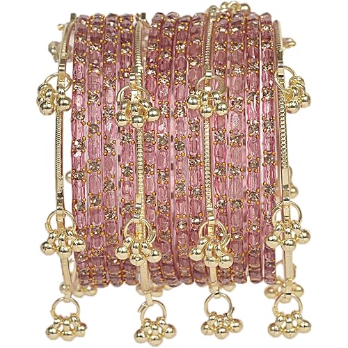 Swara Creations Kashmiri Ghungroo Raindrop Bangles Combo Set | for Women and Girls|Set of 16 Pcs (SKU417)