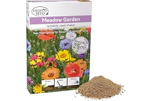 Pronto Seed Wild Flowers Seeds - UK Mixed Variety Pack - Selected Wildflower Seed Mix for Garden & Meadow Areas - Native British Blooms, Covers 25m2 (Meadow Garden)