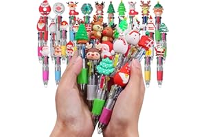 lttorjf Lot de 30 stylos à motifs de Noël gadget anniversaire enfants petit cadeau fin fête anniversaire stylos multicolores enfants 4 couleurs gadgets rétractables amusants pour animaux mignons