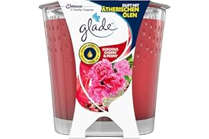 Glade świeca zapachowa Luscious Cherry & Peony, czerwona, 8,3 x 8,1 x 7,2 cm