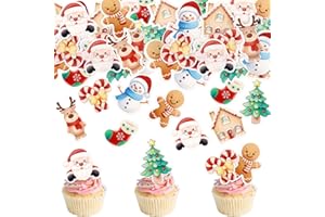 Blumomon 40Pcs Dessus De Gâteau Comestibles Décorations De Joyeux Noël Sélectionnées Pour Fête Et Fournitures De Vacances