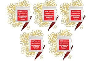 PRAIRIE HORSE SUPPLY '3/16, Orthodontic Elastic Rubber Bands, Pack of 100 (Pack of 300) or 500 pack, Natural Or Neon Light, Top Knots + Free Elastic Pleasure For Straps Light Force 2.5 oz 500 Pack,Natural