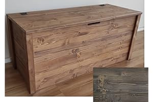 TOTAL WOOD 2012, Arcón de Madera, Natural Impregnada, Modelo Matej, Arcón con Tapa para Interiores y Exteriores (100x40x50, Ébano)