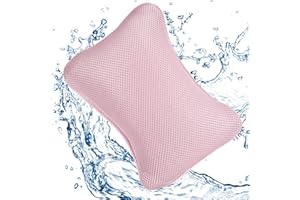 Quuylin Badewannenkissen, mit 2 starken Saugnäpfen, Badekissen für Badewanne, Badekissen mit ergonomischer Passform,Kissen für optimale Nacken Entspannung, entspannende Spa-Grundausstattung (Rosa)